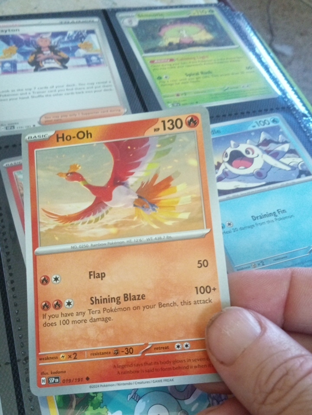 Pokemon Ho-Oh Orange and Yellow Holographic Card